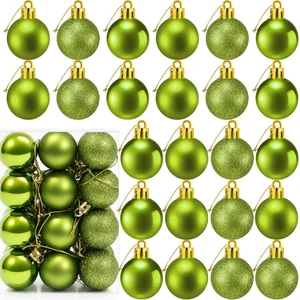 24 Count Mini Green Ornaments for Christmas Tree, Small Lime Green Christmas Ornaments Balls, Plastic Shatterproof Xmas Bulbs Outdoor Indoor Party Decorations, 1.2 Inch 24 Count Mini Green Ornaments for Christmas Tree, Small Lime Green Christmas Ornaments Balls, Plastic Shatterproof Xmas Bulbs Outdoor Indoor Party Decorations, 1.2 Inch