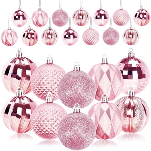 24PCS Pink Christmas Ball Ornaments, 60mm Shatterproof Tree Decor | Plastic, Xmas Tree Decorations, Wedding, Mothers Day Party, Assorted Style Decor, Large 2.4 in 24PCS Pink Christmas Ball Ornaments, 60mm Shatterproof Tree Decor | Plastic, Xmas Tree Decorations, Wedding, Mothers Day Party, Assorted Style Decor, Large 2.4 in