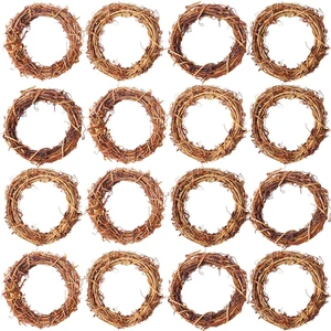 16 Pieces 3 Inch Grapevine Wreaths Vine Branch Wreath Christmas Rattan Wreath Garland Decoration for Christmas Holiday Craft or Wedding Supplies 16 Pieces 3 Inch Grapevine Wreaths Vine Branch Wreath Christmas Rattan Wreath Garland Decoration for Christmas Holiday Craft or Wedding Supplies