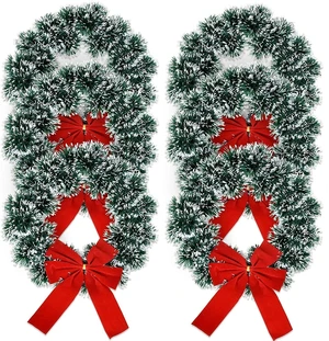6 Christmas Wreath 9.5 with Red Velvet Bow Tinsel Wreaths | Crafts for Door Kitchen Decor Pine Indoor Decorations Home Window Decoration Holiday Crafting 6 Christmas Wreath 9.5 with Red Velvet Bow Tinsel Wreaths | Crafts for Door Kitchen Decor Pine Indoor Decorations Home Window Decoration Holiday Crafting