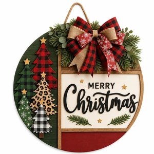 Christmas Wreath for Front Door, Farmhouse Merry Christmas Home Decor | Christmas Wreath With Buffalo Trees Bow, Perfect For Christmas Front Door, Porch Entryway Outdoor Halloween Fall Winter Decor Christmas Wreath for Front Door, Farmhouse Merry Christmas Home Decor | Christmas Wreath With Buffalo Trees Bow, Perfect For Christmas Front Door, Porch Entryway Outdoor Halloween Fall Winter Decor