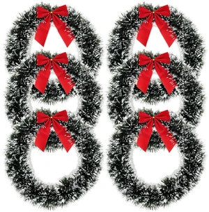 6 Christmas Front Door Wreaths with Red Bow 13" Winter Decoration Wall | Decor Hanging Kitchen Decorations Artificial Home Decor Holiday Indoor Window by Gift Boutique 6 Christmas Front Door Wreaths with Red Bow 13" Winter Decoration Wall | Decor Hanging Kitchen Decorations Artificial Home Decor Holiday Indoor Window by Gift Boutique
