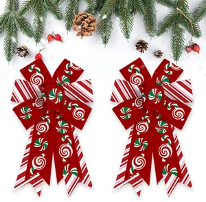 2 Pieces Christmas Bows for Wreath, Merry Christmas Wreath Bows Red Burlap Bows Xmas Candy Craft Bows Ornaments Winter Tree Bows for Front Door Christmas New Year Decorations 2 Pieces Christmas Bows for Wreath, Merry Christmas Wreath Bows Red Burlap Bows Xmas Candy Craft Bows Ornaments Winter Tree Bows for Front Door Christmas New Year Decorations