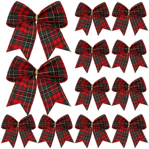 12 Pcs Christmas Buffalo Plaid Bows Decorations 6 Inch | Christmas Check Plaid Bows, Tie Bow Wreaths Ornaments, Xmas Tree Garland DIY Crafts, Home Indoor Outdoor, Red Plaid 12 Pcs Christmas Buffalo Plaid Bows Decorations 6 Inch | Christmas Check Plaid Bows, Tie Bow Wreaths Ornaments, Xmas Tree Garland DIY Crafts, Home Indoor Outdoor, Red Plaid