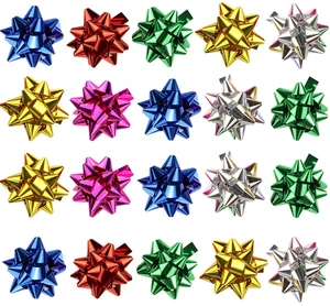 30 Pieces 3 Inch Christmas Gift Bows, 6 Mix-Colors Metallic Star Gift Bows | Large Adhesive Present Bows, Gifts Wrapping Bows 30 Pieces 3 Inch Christmas Gift Bows, 6 Mix-Colors Metallic Star Gift Bows | Large Adhesive Present Bows, Gifts Wrapping Bows