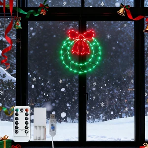 1 Pack Christmas Wreaths with Lights for Windows, Christmas Decorations Indoor with 80 LED Lights, Timer Remote Control USB and Battery Powered Home Decor, 8 Lighting Modes Wall Decor for Party 1 Pack Christmas Wreaths with Lights for Windows, Christmas Decorations Indoor with 80 LED Lights, Timer Remote Control USB and Battery Powered Home Decor, 8 Lighting Modes Wall Decor for Party