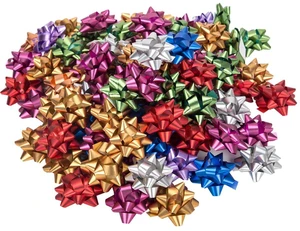 100Pcs Small Star Bows for Gift Wrapping and Presents,Multiple coClour Christmas Bows,for Parties, Birthdays, Weddings or Other Holidays. (style1) 100Pcs Small Star Bows for Gift Wrapping and Presents,Multiple coClour Christmas Bows,for Parties, Birthdays, Weddings or Other Holidays. (style1)