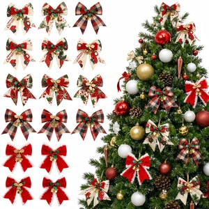 16PCS Mini Christmas Bows with Bells, 3.1"× 3.1" Gift Bows, 16 Styles, Ready-to-Hang Holiday Ornaments for Christmas Tree, Wreaths, Garlands, Doorway, Gift Wrap & DIY Decorations 16PCS Mini Christmas Bows with Bells, 3.1"× 3.1" Gift Bows, 16 Styles, Ready-to-Hang Holiday Ornaments for Christmas Tree, Wreaths, Garlands, Doorway, Gift Wrap & DIY Decorations