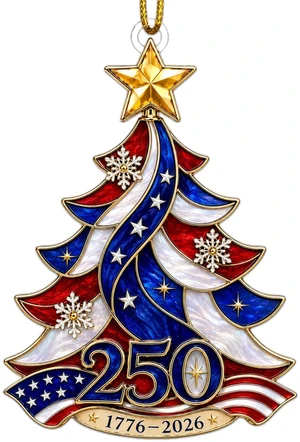 USA 250th Anniversary 2026 Christmas Ornament, Patriotic Tree Decoration | Festive patriotic Christmas ornament for tree decor, stocking stuffers and holiday gifts, featuring 17762026. USA 250th Anniversary 2026 Christmas Ornament, Patriotic Tree Decoration | Festive patriotic Christmas ornament for tree decor, stocking stuffers and holiday gifts, featuring 17762026.
