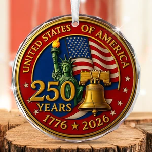 250 Anniversary USA Merchandise - Glass Christmas Ornaments 2026 | 250 Years American Anniversary Ornament, Christmas 4th of July Memorial Day Decorations Gifts, American 250 Liberty Gift 250 Anniversary USA Merchandise - Glass Christmas Ornaments 2026 | 250 Years American Anniversary Ornament, Christmas 4th of July Memorial Day Decorations Gifts, American 250 Liberty Gift