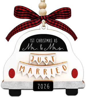 Our First Christmas Married Ornament 2026, Bridal Shower Gifts, Wedding | Christmas Ornaments, Newly Wed Gifts For The Couple, 1st, Just Married, Mr And Mrs, Wedding Ornament, Personalized Our First Christmas Married Ornament 2026, Bridal Shower Gifts, Wedding | Christmas Ornaments, Newly Wed Gifts For The Couple, 1st, Just Married, Mr And Mrs, Wedding Ornament, Personalized
