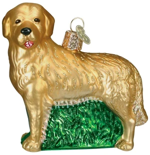 Golden Retriever Glass Blown Ornament for Christmas Tree, Handcrafted Holiday Decoration, Dog Collection Golden Retriever Glass Blown Ornament for Christmas Tree, Handcrafted Holiday Decoration, Dog Collection