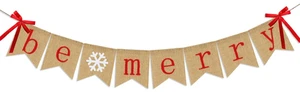 Be Merry Burlap Banner | Christmas Banner with Snowflake Sign | Christmas Decorations Rustic Christmas Decor for Mantle Fireplace Xmas Party Holiday Outdoor Indoor Hanging Decorations Be Merry Burlap Banner | Christmas Banner with Snowflake Sign | Christmas Decorations Rustic Christmas Decor for Mantle Fireplace Xmas Party Holiday Outdoor Indoor Hanging Decorations