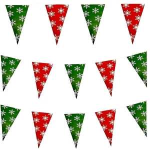 99Ft Christmas Pennant Banner Flags String Hanging Green and Red Garland with White Snowflakes Triangle Bunting Flags Party Decor for Winter Xmas Party Events Grand Opening Yard Decorations 99Ft Christmas Pennant Banner Flags String Hanging Green and Red Garland with White Snowflakes Triangle Bunting Flags Party Decor for Winter Xmas Party Events Grand Opening Yard Decorations