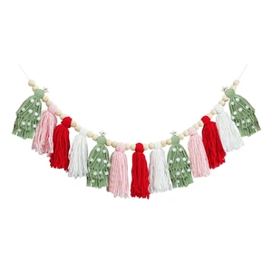 Boho Tassel Christmas Garland - Christmas Party Decorations Banner for Xmas Birthday Holiday Party - Christmas Wall Hanging Decor for Christmastree, Fireplace,Bedroom,Office,Classroom Boho Tassel Christmas Garland - Christmas Party Decorations Banner for Xmas Birthday Holiday Party - Christmas Wall Hanging Decor for Christmastree, Fireplace,Bedroom,Office,Classroom