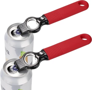 2-in-1 Soda Can Tab & Beer Bottle Opener, Red, 2-Pack | Easy pull tab opener with soft silicone handle protects nails & arthritic hands. Great for bars, picnics, and outdoor events 2-in-1 Soda Can Tab & Beer Bottle Opener, Red, 2-Pack | Easy pull tab opener with soft silicone handle protects nails & arthritic hands. Great for bars, picnics, and outdoor events
