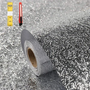 Peel and Stick Wallpaper, Aluminum Foil Kitchen Backsplash Protector | Heat Resistant Oil Proof Waterproof Cabinet Liner for Kitchen Walls, Cabinets, Drawers & Countertops, 15.7" x 118.1" Inch Peel and Stick Wallpaper, Aluminum Foil Kitchen Backsplash Protector | Heat Resistant Oil Proof Waterproof Cabinet Liner for Kitchen Walls, Cabinets, Drawers & Countertops, 15.7" x 118.1" Inch
