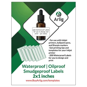 2x1 Inch Waterproof Labels for Inkjet Printers Smudge-Proof, Oil-Proof Label for Bottles, Pantry, Lip Gloss, Jars, Food, and Essential Oils | 200 Labels (5 Letter Size Sheets, 40/Sheet) (Matte) 2x1 Inch Waterproof Labels for Inkjet Printers Smudge-Proof, Oil-Proof Label for Bottles, Pantry, Lip Gloss, Jars, Food, and Essential Oils | 200 Labels (5 Letter Size Sheets, 40/Sheet) (Matte)