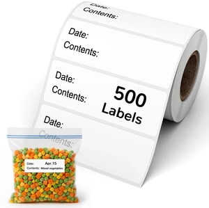 500 Pcs 1" x 3" Removable Freezer Labels for Food Containers | Washable Date Stickers for Ziploc Freezer Bag, Fridge Storage, Meal Prep - Oil Resistant & Waterproof, Easy Peel & No Residue 500 Pcs 1" x 3" Removable Freezer Labels for Food Containers | Washable Date Stickers for Ziploc Freezer Bag, Fridge Storage, Meal Prep - Oil Resistant & Waterproof, Easy Peel & No Residue