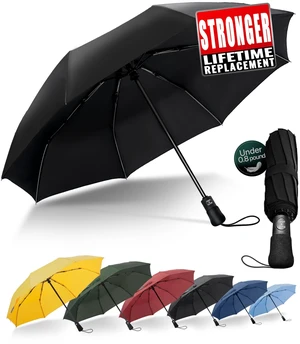 Travel Compact Umbrella Windproof - Portable Automatic Umbrellas for Rain, Folding Umbrella for Men and Women, Portable 210T Fabric - 8 Ribs Umbrella Black Travel Compact Umbrella Windproof - Portable Automatic Umbrellas for Rain, Folding Umbrella for Men and Women, Portable 210T Fabric - 8 Ribs Umbrella Black