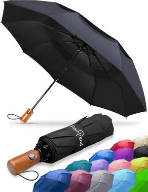 Windproof Umbrellas for Rain Durable Travel Automatic Large Canopy with Compact Folding, Strong Lightweight Portable Rain Umbrella for Car Backpack, Mens & Womens Umbrella - Black Windproof Umbrellas for Rain Durable Travel Automatic Large Canopy with Compact Folding, Strong Lightweight Portable Rain Umbrella for Car Backpack, Mens & Womens Umbrella - Black