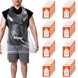 80 Pcs Disposable Aprons for Adults, Large Clear Plastic Aprons | Waterproof Ideal for Cooking, Housework, Painting, Picnic, DIY Crafts and Birthday Parties, Multi-Purpose Protective Aprons 80 Pcs Disposable Aprons for Adults, Large Clear Plastic Aprons | Waterproof Ideal for Cooking, Housework, Painting, Picnic, DIY Crafts and Birthday Parties, Multi-Purpose Protective Aprons