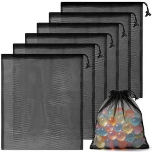Mesh Bags Drawstring 15.5x13.5 Inch for Beach Toys Breathable Nylon Mesh Storage Bag with Drawstring for Travel Home Gym (6, Black) Mesh Bags Drawstring 15.5x13.5 Inch for Beach Toys Breathable Nylon Mesh Storage Bag with Drawstring for Travel Home Gym (6, Black)