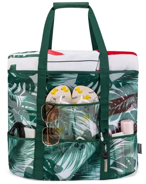 Mesh Beach Bag, Extra Large Beach Bags with 9 Pockets & Zipper Waterproof Lightweight Beach Tote for Beach/Pool Trip Mesh Beach Bag, Extra Large Beach Bags with 9 Pockets & Zipper Waterproof Lightweight Beach Tote for Beach/Pool Trip
