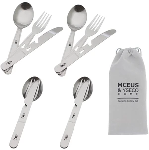 4-in-1 Camping Utensils Hiking Cutlery Set for 4, Portable Stainless Steel Flatware Spoon Fork, Knife & Bottle Opener Combo pack for Picnic Travel, Barbecue, Backpack Outdoor Gear with Carrying Bag 4-in-1 Camping Utensils Hiking Cutlery Set for 4, Portable Stainless Steel Flatware Spoon Fork, Knife & Bottle Opener Combo pack for Picnic Travel, Barbecue, Backpack Outdoor Gear with Carrying Bag