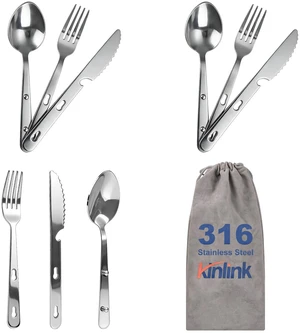 Travel Utensils with Pouch, 4-in-1 Silverware Set 3-Pack with Portable Stainless Steel Spoon, Fork, Knife & Bottle Opener Combo, Cutlery Set for Camping, Hiking, Picnic, Gadgets, Lunch Box for Men Travel Utensils with Pouch, 4-in-1 Silverware Set 3-Pack with Portable Stainless Steel Spoon, Fork, Knife & Bottle Opener Combo, Cutlery Set for Camping, Hiking, Picnic, Gadgets, Lunch Box for Men