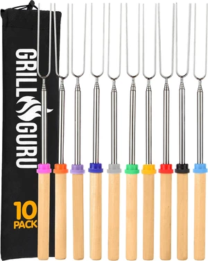 Smores Sticks for Fire Pit - Accessories for Campfire Marshmallow Roasting Sticks Smores Kit Outdoor-Smore Skewers Hot Dog Fork For Outside, Camping Essentials Bonfire Gear Long 32" 10 Pack Smores Sticks for Fire Pit - Accessories for Campfire Marshmallow Roasting Sticks Smores Kit Outdoor-Smore Skewers Hot Dog Fork For Outside, Camping Essentials Bonfire Gear Long 32" 10 Pack