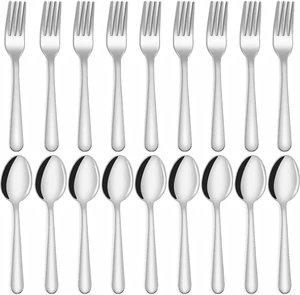 24-Piece Spoons and Forks Set Silverware Set - Forks and Spoons Food Grade Stainless Steel Silverware for Home, Kitchen and Restaurant, 12-Fork and 12-Spoon, Mirror Polished&Dishwasher Safe 24-Piece Spoons and Forks Set Silverware Set - Forks and Spoons Food Grade Stainless Steel Silverware for Home, Kitchen and Restaurant, 12-Fork and 12-Spoon, Mirror Polished&Dishwasher Safe