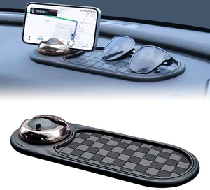 Universal Anti-Slip Car Dashboard Mat with 360° Rotating Phone Holder Multi-Functional Organizer Pad for Phones, Sunglasses, Keys, and Daily Essentials (Gray Silver) Universal Anti-Slip Car Dashboard Mat with 360° Rotating Phone Holder Multi-Functional Organizer Pad for Phones, Sunglasses, Keys, and Daily Essentials (Gray Silver)