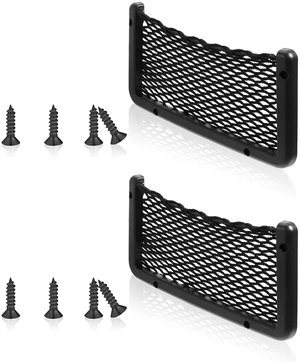 2 Pcs Bungee Net Pocket Framed Mesh Car Boat RV,9 X 4 Inch | ABS Plastic Frame with Screws, Mesh Cargo Organizer for Phone Items, Fits RV Truck Pontoon, Prevents Items from Rolling 2 Pcs Bungee Net Pocket Framed Mesh Car Boat RV,9 X 4 Inch | ABS Plastic Frame with Screws, Mesh Cargo Organizer for Phone Items, Fits RV Truck Pontoon, Prevents Items from Rolling