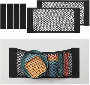 Car Storage Net Bag, 2PCS 9.8'' X 23.6'' High-Elastic Mesh Pocket | Stretchable Mesh | Adhesive & Hook Loop Mount | Large-Capacity Storage | Fits Car Trunk, RV & Home Organization Car Storage Net Bag, 2PCS 9.8'' X 23.6'' High-Elastic Mesh Pocket | Stretchable Mesh | Adhesive & Hook Loop Mount | Large-Capacity Storage | Fits Car Trunk, RV & Home Organization