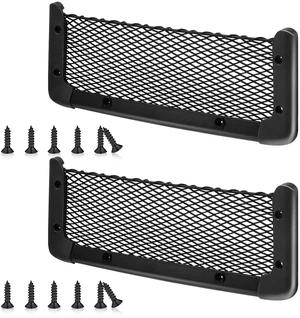 2 Pcs Car Boat Storage Net Bag Mesh Pocket Holder,13.8 X 5 Inch | ABS Framed Bungee Nets with Screws, Elastic Mesh for RV Boats Auto, Prevents Items Sliding, Phone Tool Cargo Organizer 2 Pcs Car Boat Storage Net Bag Mesh Pocket Holder,13.8 X 5 Inch | ABS Framed Bungee Nets with Screws, Elastic Mesh for RV Boats Auto, Prevents Items Sliding, Phone Tool Cargo Organizer