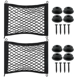 2Pack Elastic Cargo Storage Net, 13.8"x9.8" Mesh Organizer for Car Trunk RV | Stretchy nylon mesh, includes fixers & screws, expandable size, universal for auto, camper and household wall storage 2Pack Elastic Cargo Storage Net, 13.8"x9.8" Mesh Organizer for Car Trunk RV | Stretchy nylon mesh, includes fixers & screws, expandable size, universal for auto, camper and household wall storage