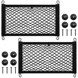 2 Pcs Small Cargo Net Boat Storage Mesh Netting,21 X 9.8 Inches | Stretchable Pocket for Car Truck Suv Rv Boat, with Screws, Hooks, Elastic Automotive Storage Pouch, Stretchable Organizer Net 2 Pcs Small Cargo Net Boat Storage Mesh Netting,21 X 9.8 Inches | Stretchable Pocket for Car Truck Suv Rv Boat, with Screws, Hooks, Elastic Automotive Storage Pouch, Stretchable Organizer Net