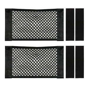 Elastic Mesh Storage Pocket Bags, Cargo Net Organizer with Loop Adhesive | 9.8 x 15.8 Inch High Capacity Net Organizer with Hook & Loop Adhesive for Car SUV RV Camper Truck and Home Wall Storage Elastic Mesh Storage Pocket Bags, Cargo Net Organizer with Loop Adhesive | 9.8 x 15.8 Inch High Capacity Net Organizer with Hook & Loop Adhesive for Car SUV RV Camper Truck and Home Wall Storage