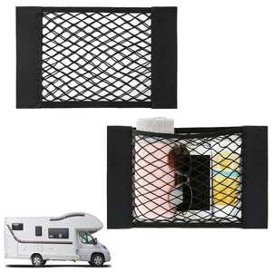 2PCS RV Cargo Storage Mesh Net with Sticker | Elastic Stretchable Netting Pocket, Fits SUV & Truck, Size 15.4"×9.4", Keeps Small Items Organized and Secure 2PCS RV Cargo Storage Mesh Net with Sticker | Elastic Stretchable Netting Pocket, Fits SUV & Truck, Size 15.4"×9.4", Keeps Small Items Organized and Secure