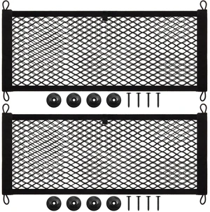 2 Pcs Small Cargo Net Boat Storage Mesh Netting,25 X 9.8 Inches | Stretchable Pocket for Car Truck Suv Rv Boat, with Screws, Hooks, Elastic Automotive Storage Pouch, Stretchable Organizer Net 2 Pcs Small Cargo Net Boat Storage Mesh Netting,25 X 9.8 Inches | Stretchable Pocket for Car Truck Suv Rv Boat, with Screws, Hooks, Elastic Automotive Storage Pouch, Stretchable Organizer Net