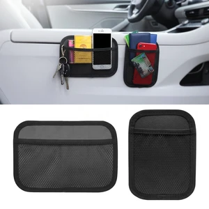 2 PCS Car Storage Net Pocket, Small + Large Multifunctional Organizer for Key & Card & Phone, Side Clutter Mesh Pocket with Self-Adhesive, Storage Accessory for Car Home RV Boat (Black) 2 PCS Car Storage Net Pocket, Small + Large Multifunctional Organizer for Key & Card & Phone, Side Clutter Mesh Pocket with Self-Adhesive, Storage Accessory for Car Home RV Boat (Black)