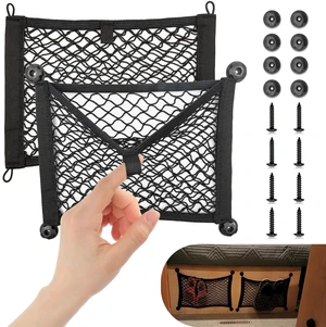 2 Layer Small Mesh Cargo Net Elastic Storage Netting 2 Pcs Stretchable Car Organizer Net 14×10 Inch for Trunk RV Boats Home Auto Cargo Net Pocket with Screws and Hooks 2 Layer Small Mesh Cargo Net Elastic Storage Netting 2 Pcs Stretchable Car Organizer Net 14×10 Inch for Trunk RV Boats Home Auto Cargo Net Pocket with Screws and Hooks