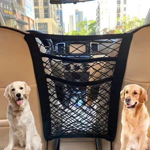 Dog Car Net Barrier Pet Barrier with Car Mesh Organizer for Dog & Child | 3 Layer,Mesh Organizer Baby Stretchable Storage Bag Universal for Cars,SUVs Dog Car Net Barrier Pet Barrier with Car Mesh Organizer for Dog & Child | 3 Layer,Mesh Organizer Baby Stretchable Storage Bag Universal for Cars,SUVs