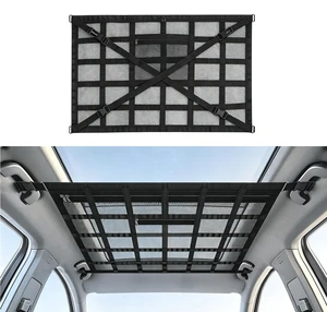 1 PC Car Ceiling Cargo Net Pocket, 31.5" x 21.6" Double-layer Roof Storage Organizer, Heavy Duty Overhead Mesh Net with Buckle Fasteners, Universal for Most Cars, Trucks, SUVs (Black) 1 PC Car Ceiling Cargo Net Pocket, 31.5" x 21.6" Double-layer Roof Storage Organizer, Heavy Duty Overhead Mesh Net with Buckle Fasteners, Universal for Most Cars, Trucks, SUVs (Black)