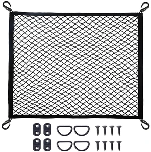 Cargo Net Car with Hooks Adjustable Highly Elastic Storage Organizer Net | Cargo Net for SUV, Pickup Trucks,Mesh Organizer 2.6'x2' Stretches to 5'x4',Road Trip Essentials Black Cargo Net Car with Hooks Adjustable Highly Elastic Storage Organizer Net | Cargo Net for SUV, Pickup Trucks,Mesh Organizer 2.6'x2' Stretches to 5'x4',Road Trip Essentials Black