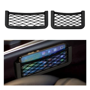2 PCS Car Pocket Phone Nets, Purse Phone Holder Mesh Storage Bag with Double Sided Tape, Stick on Organizer Seat Side Back Automotive Storage Net Bag, Car Accessories 2 PCS Car Pocket Phone Nets, Purse Phone Holder Mesh Storage Bag with Double Sided Tape, Stick on Organizer Seat Side Back Automotive Storage Net Bag, Car Accessories