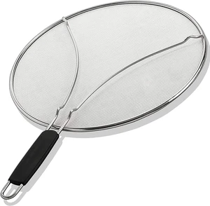 Splatter Screen for Frying Pan - 13 Inch Stainless Steel Grease Splatter Guard - Cover Oil Splash when Sizzling Bacon, Cooking Fried Chicken or Popcorn Splatter Screen for Frying Pan - 13 Inch Stainless Steel Grease Splatter Guard - Cover Oil Splash when Sizzling Bacon, Cooking Fried Chicken or Popcorn