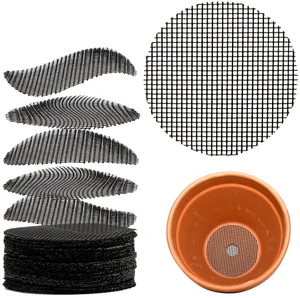 100 Plant Pots Hole Mesh Pad - Drainage Mesh for Flower Pot, 2 Inch | Round Plant Mesh, Substrate Barrier, Mesh Grid Mat for Bonsai, Gardening Essentials, Prevent Soil Leaking Plant Accessories 100 Plant Pots Hole Mesh Pad - Drainage Mesh for Flower Pot, 2 Inch | Round Plant Mesh, Substrate Barrier, Mesh Grid Mat for Bonsai, Gardening Essentials, Prevent Soil Leaking Plant Accessories
