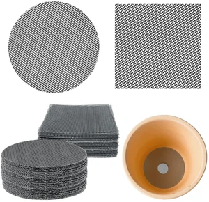 60 Pcs Planter Mesh Drainage Screens, 4 in Round & Square Pads for Pot Hole | Bonsai Flower Pot Bottom Grid Mat Mesh Cover ; Trim to Fit Pots to Help Retain Soil While Allowing Excess Water to Drain 60 Pcs Planter Mesh Drainage Screens, 4 in Round & Square Pads for Pot Hole | Bonsai Flower Pot Bottom Grid Mat Mesh Cover ; Trim to Fit Pots to Help Retain Soil While Allowing Excess Water to Drain